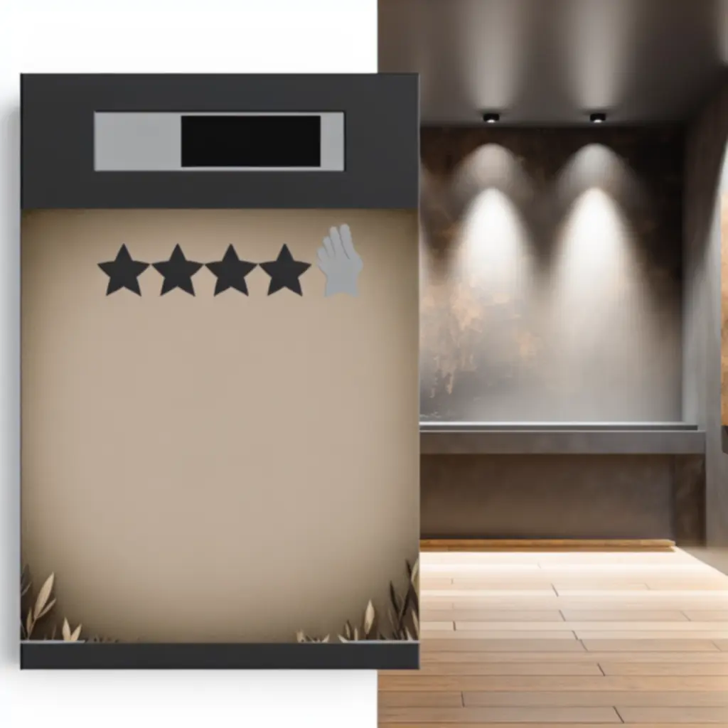 Visualisatie van de gemiddelde beoordeling van Ink Atelier in een verfijnd statistiekoverzicht.